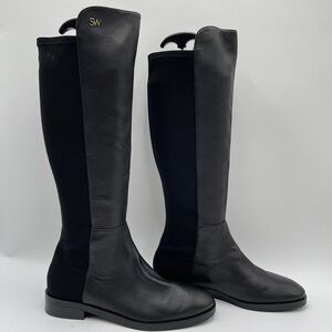 STUART WEITZMAN Keelan City microstretch and leather knee boots women